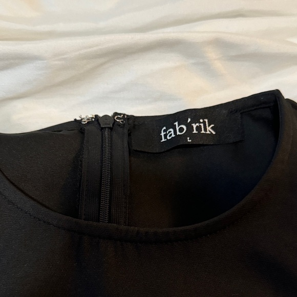 fab'rik Black Feather Trim Tank Top - Picture 2 of 3